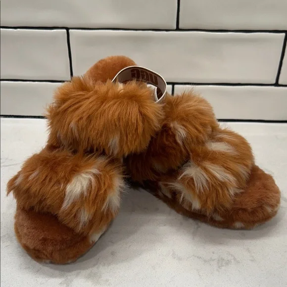 UGG Women's Oh Yeah Spots Slide Slipper Natural Deer Fawn Print New - Picture 14 of 16